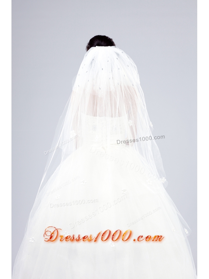Cheap Four-Tier Cut Edge Drop Veil Wedding Veils
