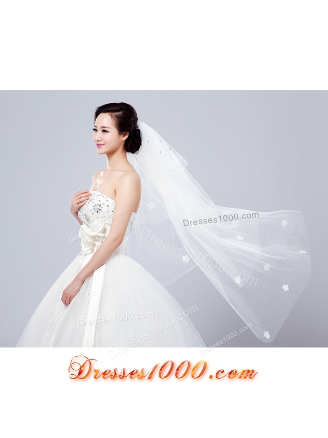 Cheap Four-Tier Cut Edge Drop Veil Wedding Veils