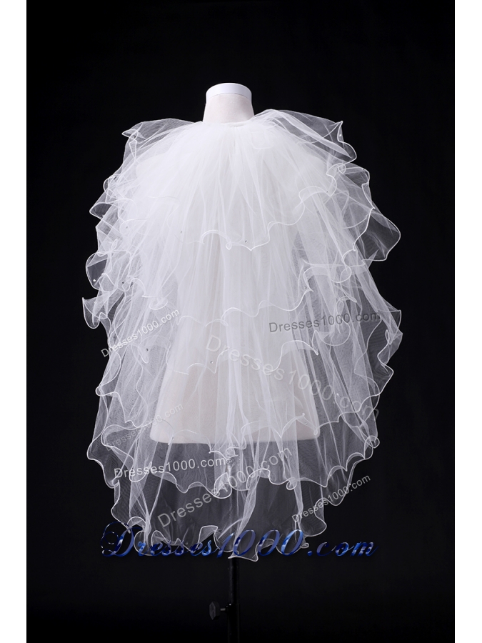 Multi-Tier Pencil Edge Elbow Bridal Veils Whites Bridal Veils