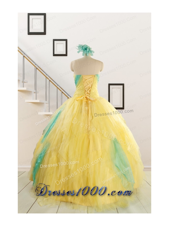Classical Multi Color Quinceanera Dresses with Hand Made Flowers