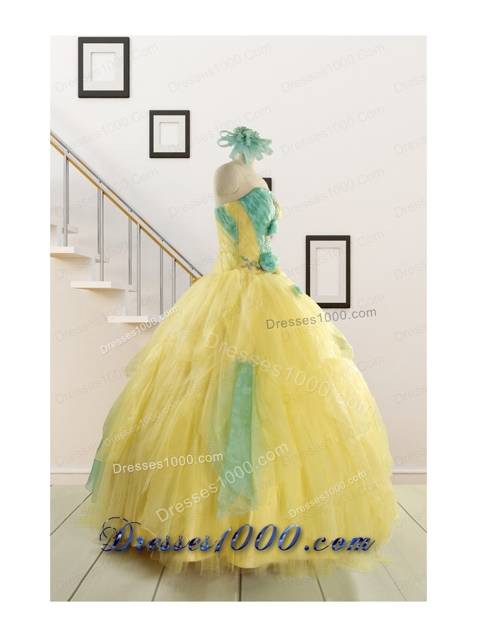 Classical Multi Color Quinceanera Dresses with Hand Made Flowers