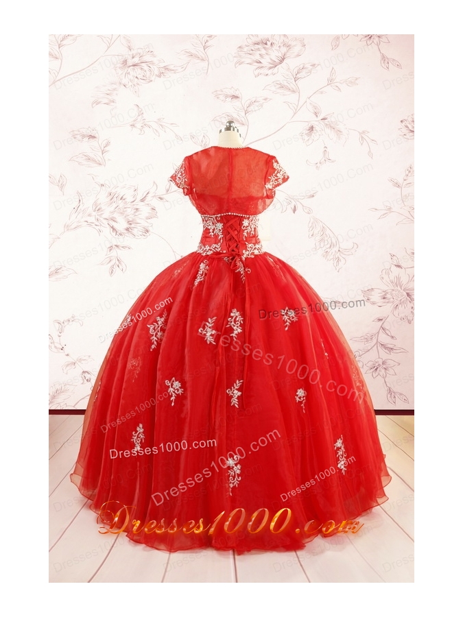 2015 Ball Gown Sweetheart Appliques Quinceanera Dresses