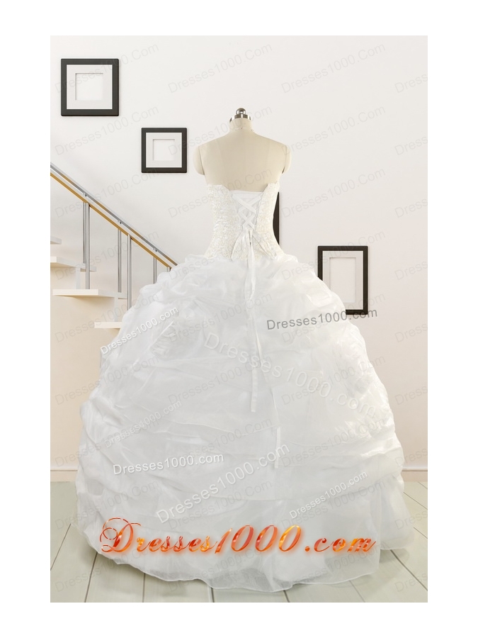 2015 Puffy Strapless New Style Beading Quinceanera Dresses