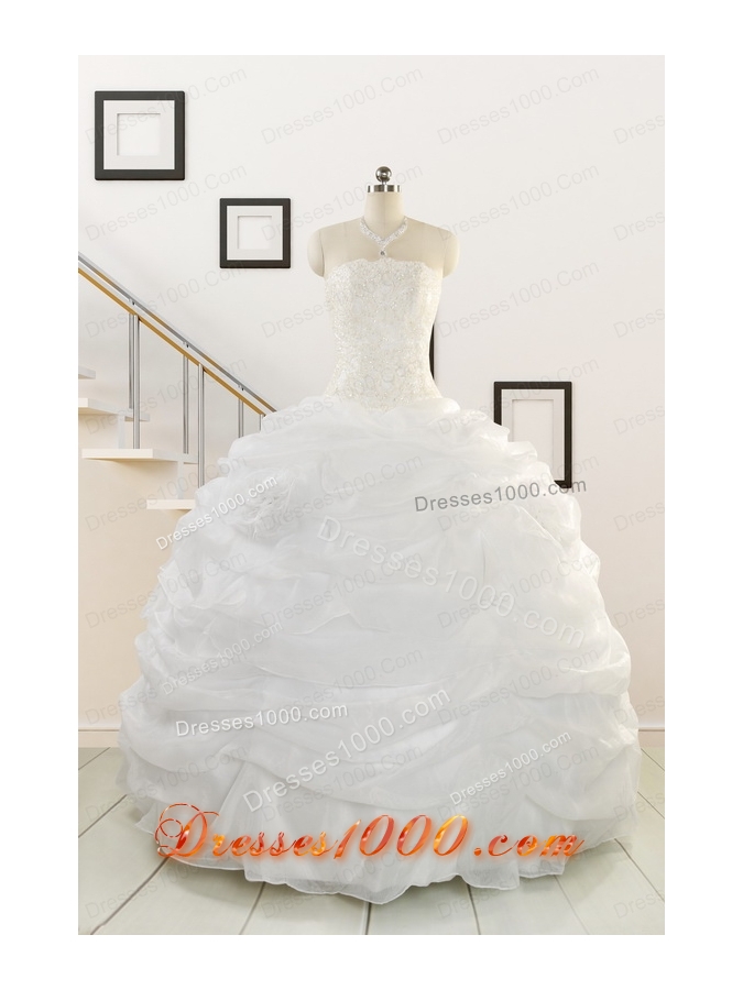 2015 Puffy Strapless New Style Beading Quinceanera Dresses