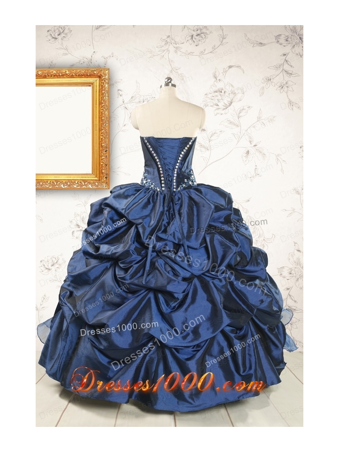 Classical Sweetheart Navy Blue Quinceanera Dresses with Beading