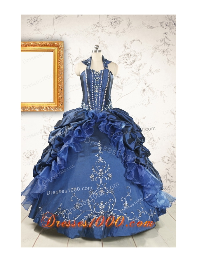 Classical Sweetheart Navy Blue Quinceanera Dresses with Beading