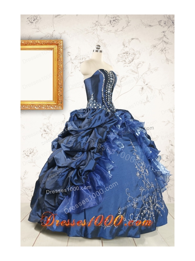 Classical Sweetheart Navy Blue Quinceanera Dresses with Beading