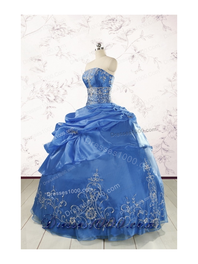 Exclusive Royal Blue Quinceanera Dresses with Appliques For 2015