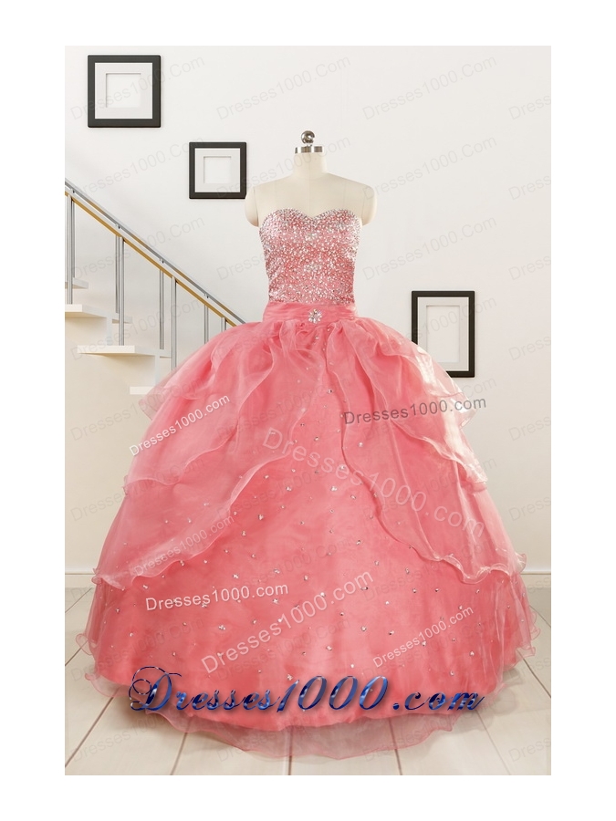 Pretty Beaded Ball Gown Sweetheart Quinceanera Dresses
