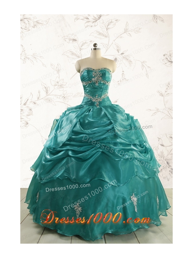 Discount Sweetheart Appliques Quinceanera Dresses for 2015