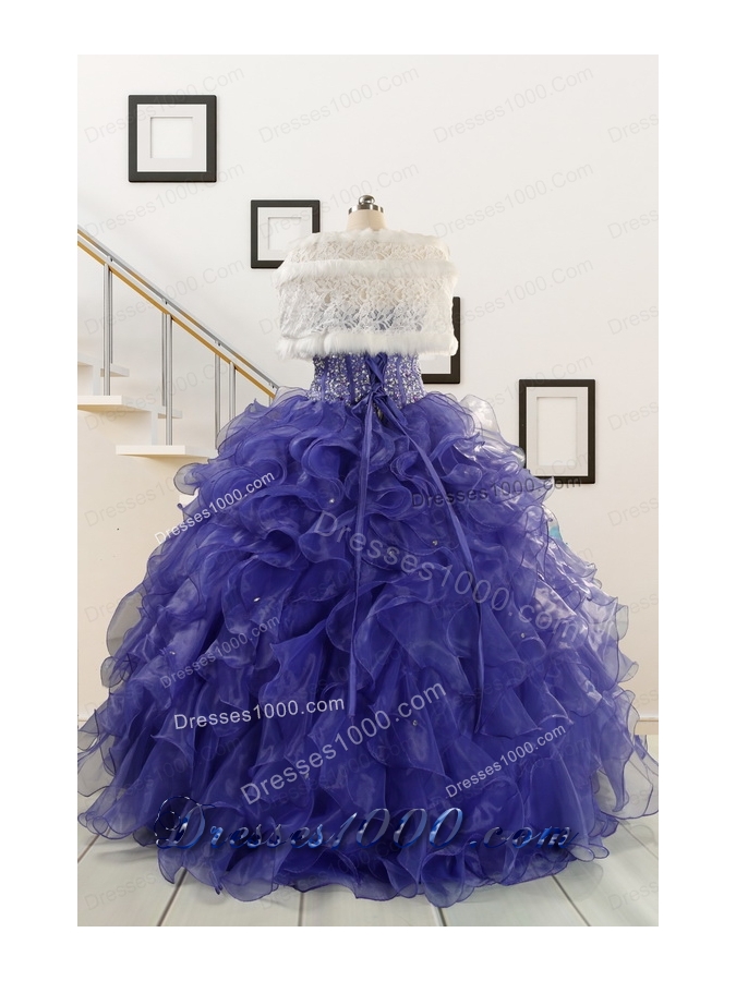 2015 Pretty Sweetheart Quinceanera Dresses with Sequins and Ruffles
