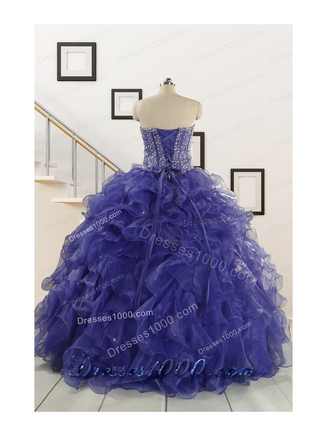 2015 Pretty Sweetheart Quinceanera Dresses with Sequins and Ruffles