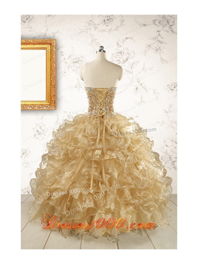 Luxurious Champagne Quinceanera Dresses with Beading
