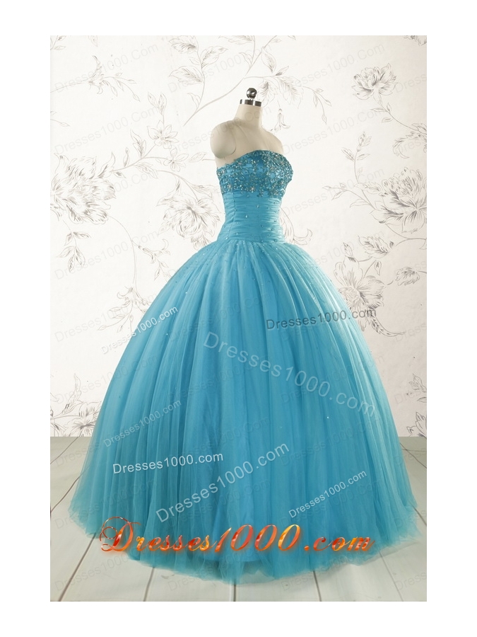 New Style Strapless Quinceanera Dresses with Beading for 2015
