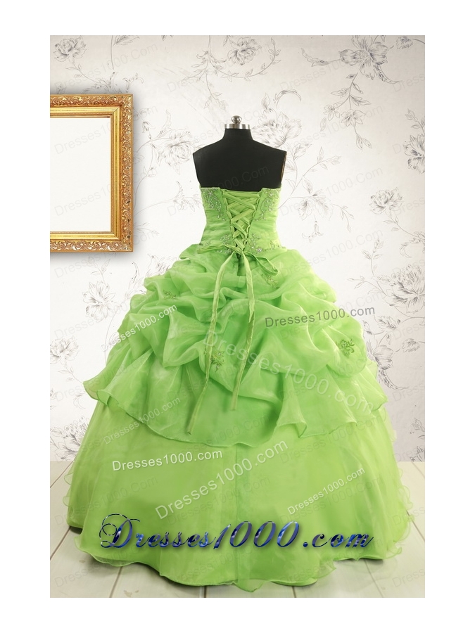 Perfect Green Quinceanera Dresses with Beading and Ruffles
