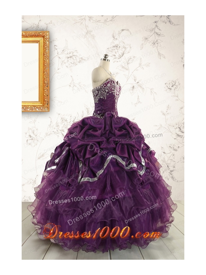 Pretty Purple Quinceanera Dresses with Appliques For 2015
