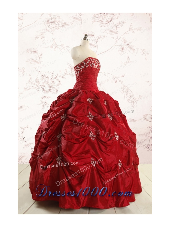 2015 Beautiful Sweetheart Appliques Quinceanera Dresses