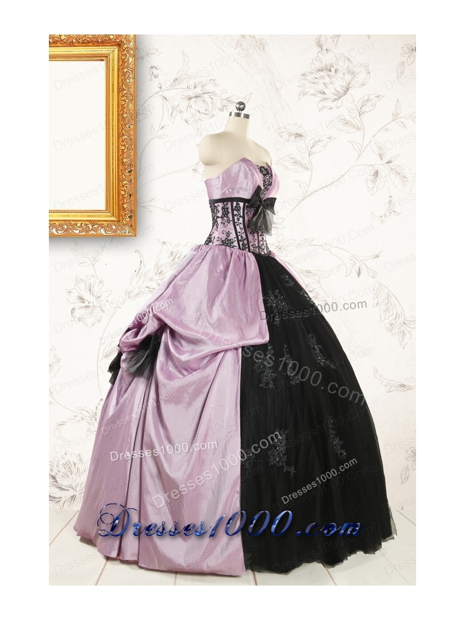 2015 Cheap Strapless Quinceanera Dresses with Appliques and Ruffles