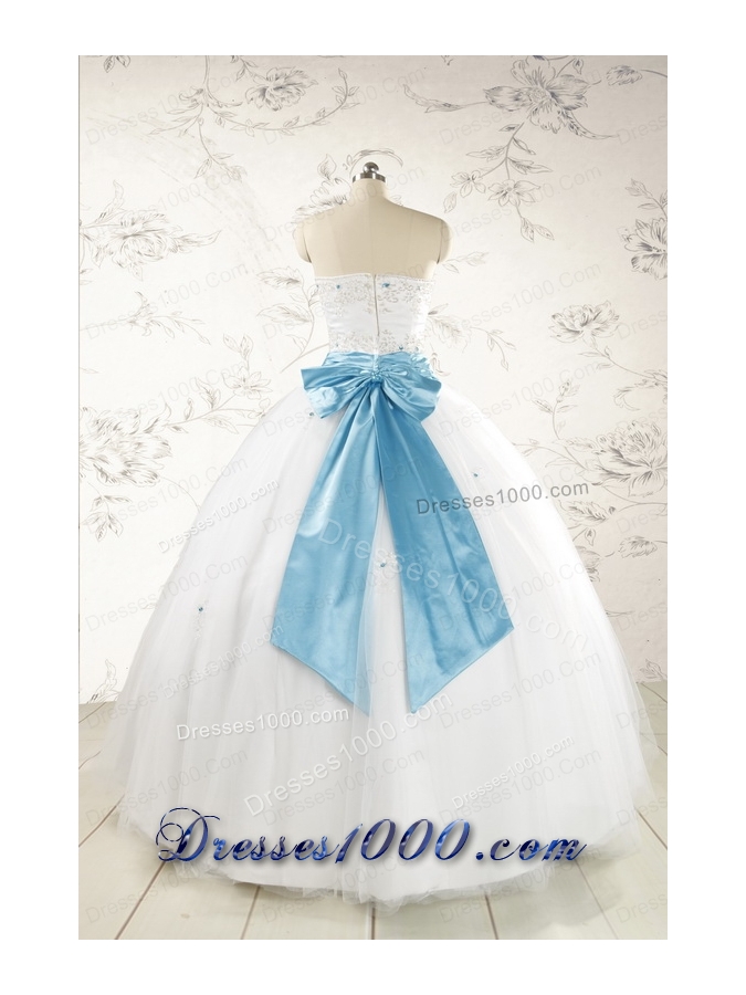 Appliques White Cheap Quinceanera Dresses with Wraps for 2015