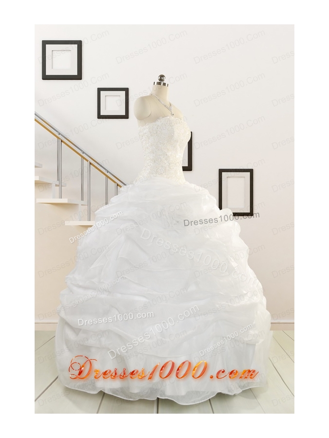 Pretty Strapless Beading Quinceanera Dresses for 2015