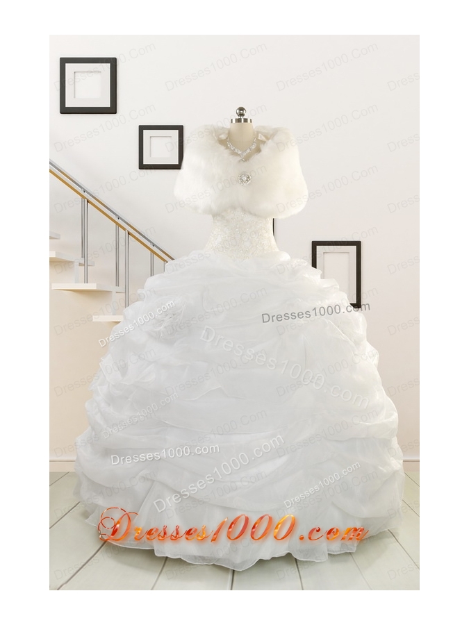 Pretty Strapless Beading Quinceanera Dresses for 2015