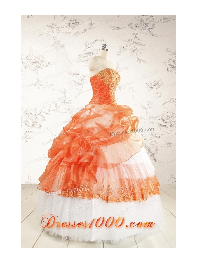 2015 Perfect Strapless Quinceanera Dresses with Beading