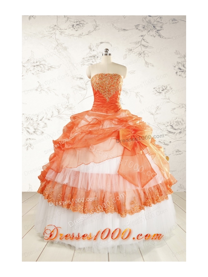 2015 Perfect Strapless Quinceanera Dresses with Beading