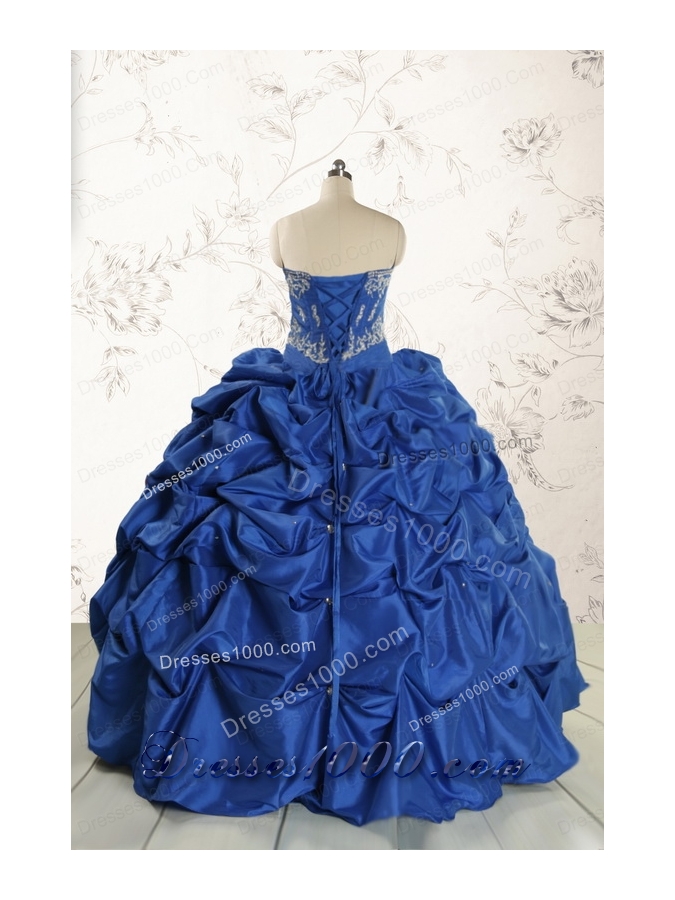 Elegant Beading Quinceanera Dresses in Royal Blue for 2015