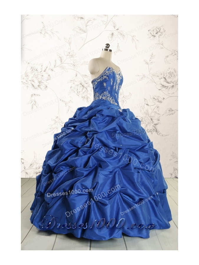 Elegant Beading Quinceanera Dresses in Royal Blue for 2015
