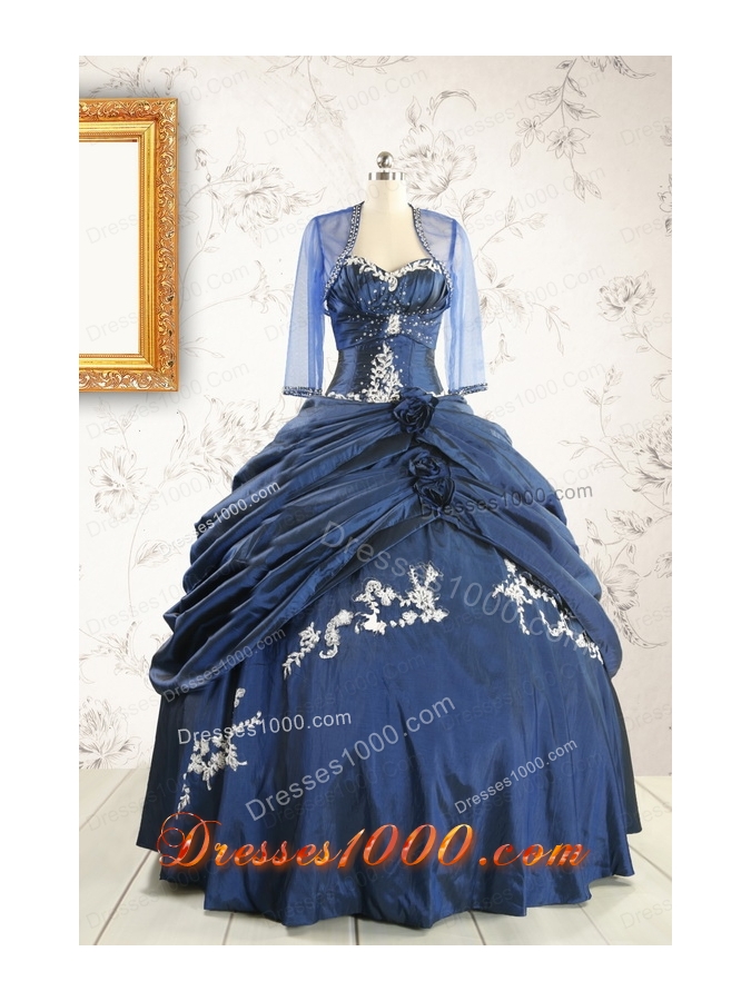 Gorgeous Sweetheart Ball Gown Quinceanera Dresses in Navy Blue