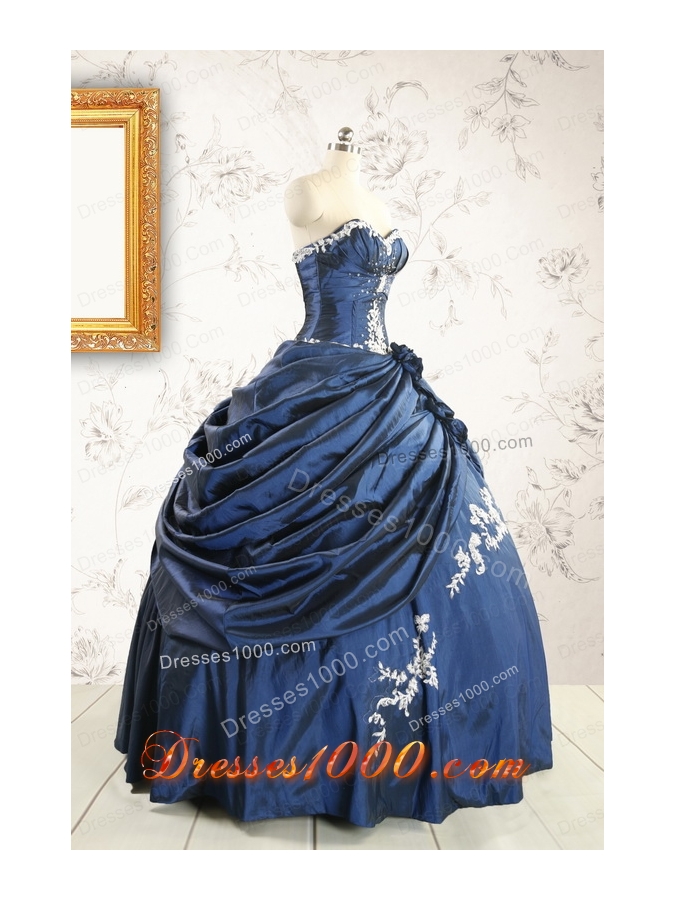 Gorgeous Sweetheart Ball Gown Quinceanera Dresses in Navy Blue