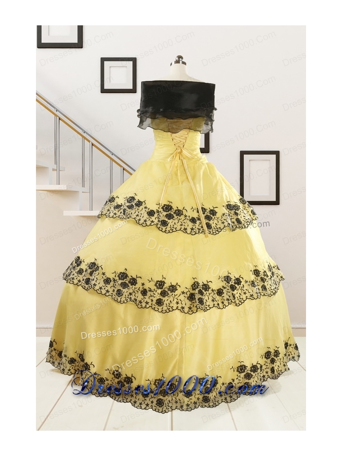 Pretty Ball Gown Appliques Quinceanera Dress for 2015