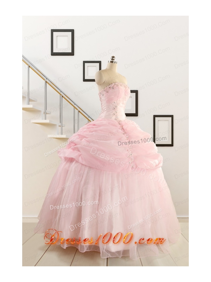 Pretty Strapless Quinceanera Dresses with Beading and Pick Ups