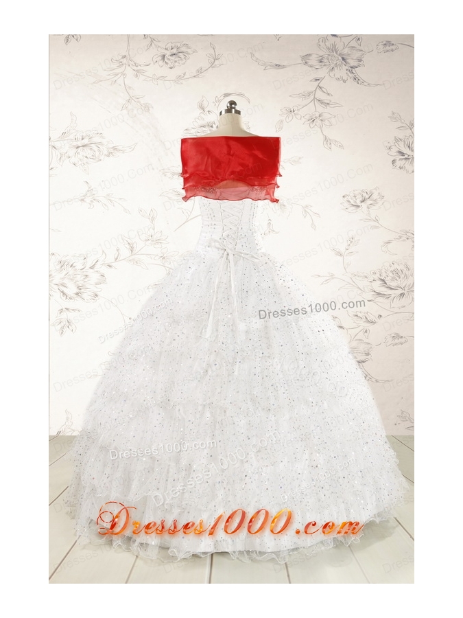The Most Popular White Sequins Ball Gown Quinceanera Dresses for 2015