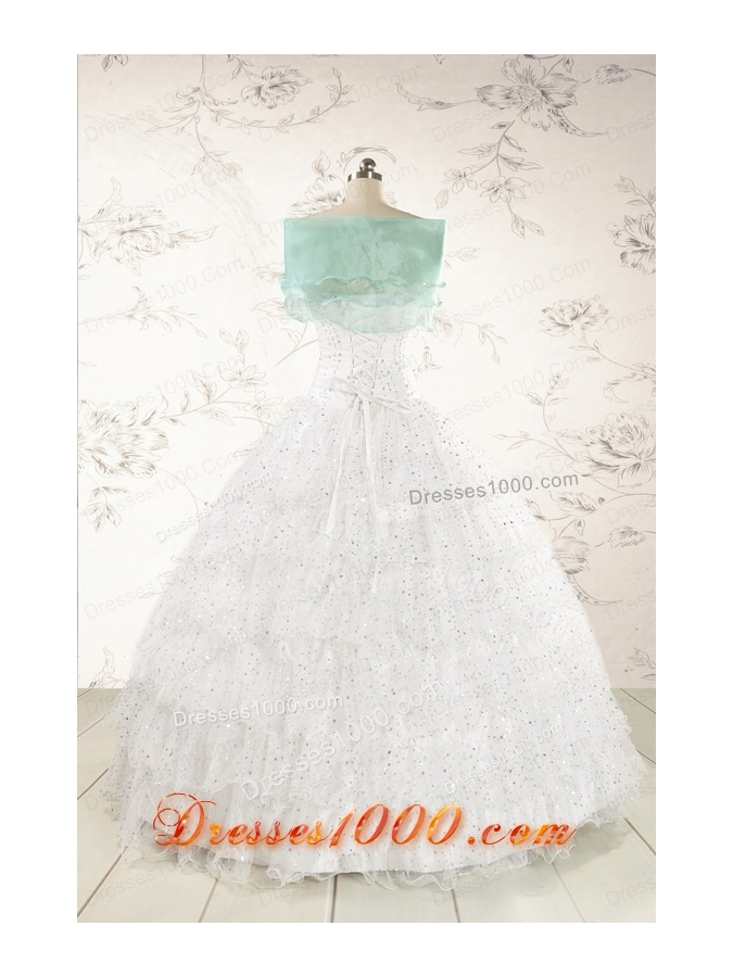 The Most Popular White Sequins Ball Gown Quinceanera Dresses for 2015