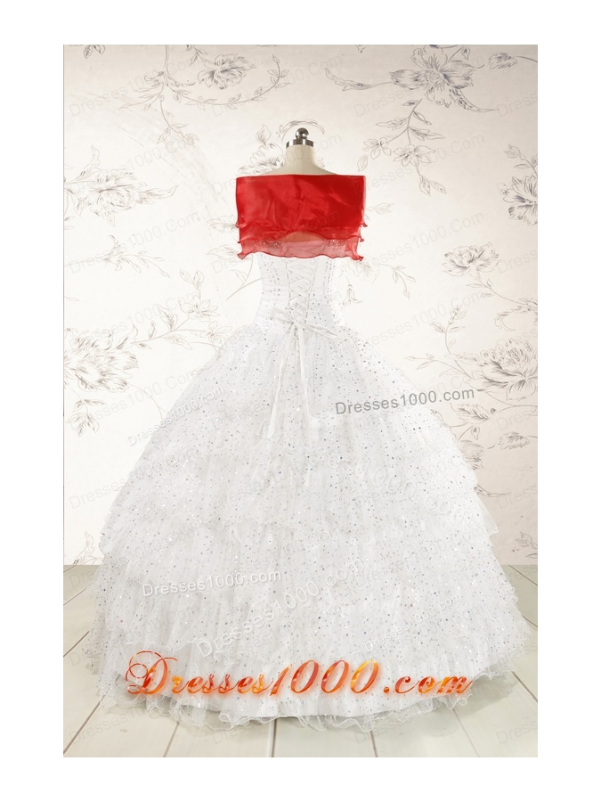 The Most Popular White Sequins Ball Gown Quinceanera Dresses for 2015