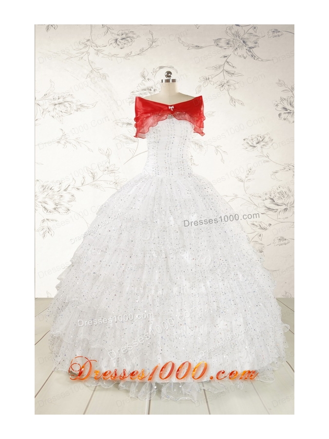 The Most Popular White Sequins Ball Gown Quinceanera Dresses for 2015