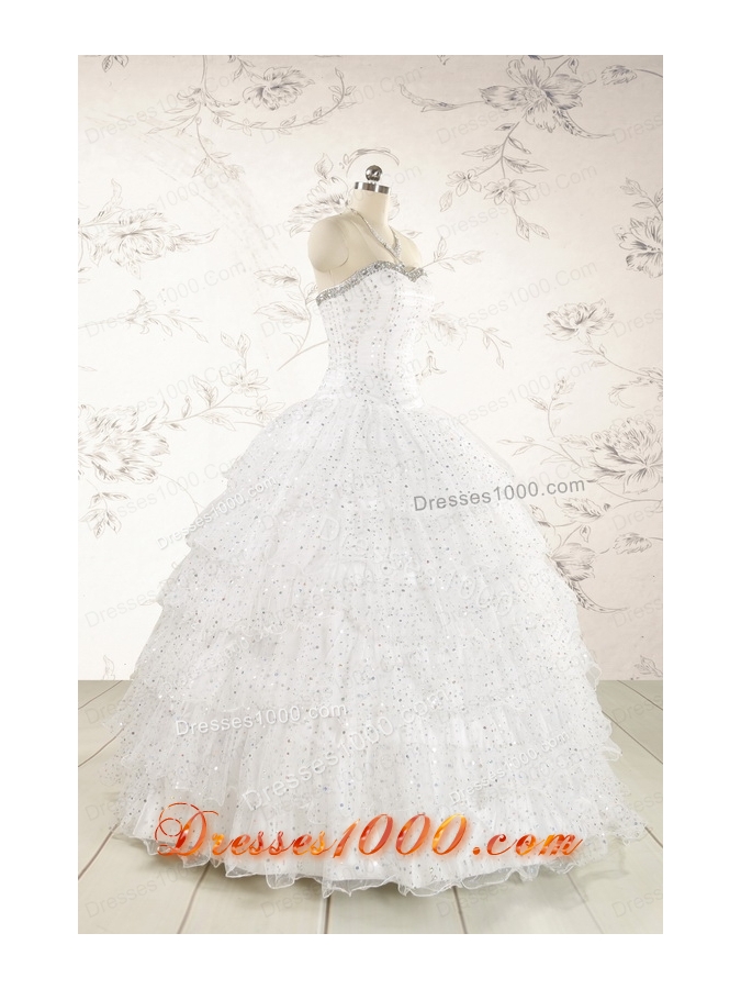The Most Popular White Sequins Ball Gown Quinceanera Dresses for 2015