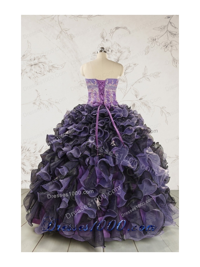Unique Multi-color Quinceanera Dresses with Beading and Ruffles
