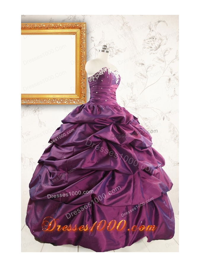 2015 Ball Gown Sweet Sixteen Dresses with Appliques