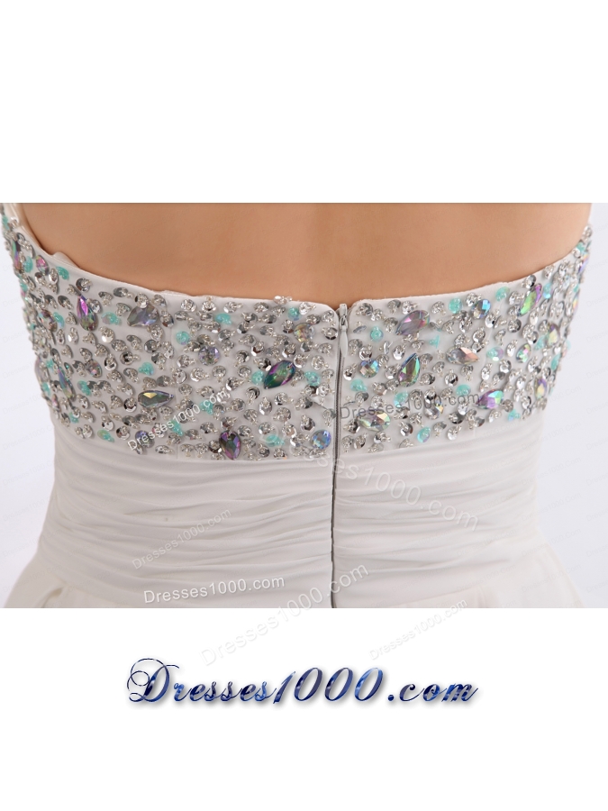 Beading White Empire Sweetheart Prom Dress for 2015