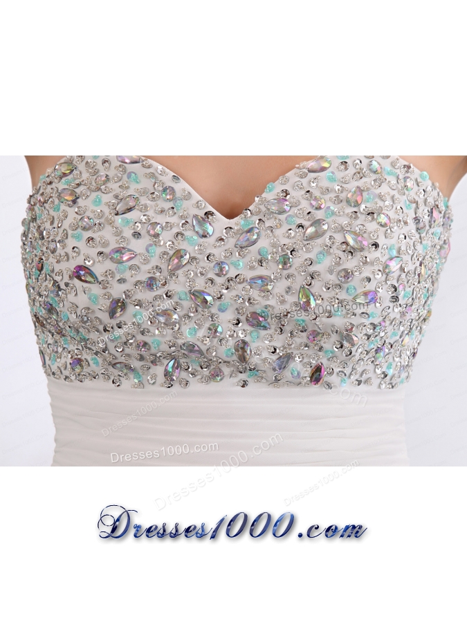 Beading White Empire Sweetheart Prom Dress for 2015