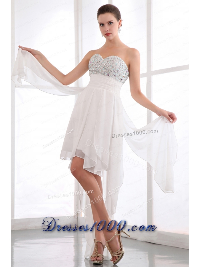 Beading White Empire Sweetheart Prom Dress for 2015