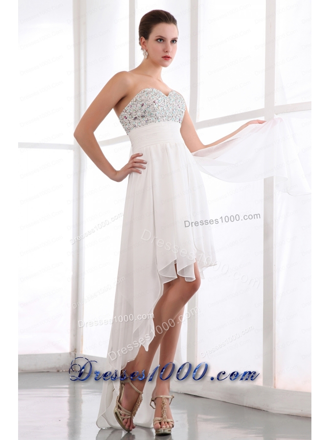 Beading White Empire Sweetheart Prom Dress for 2015