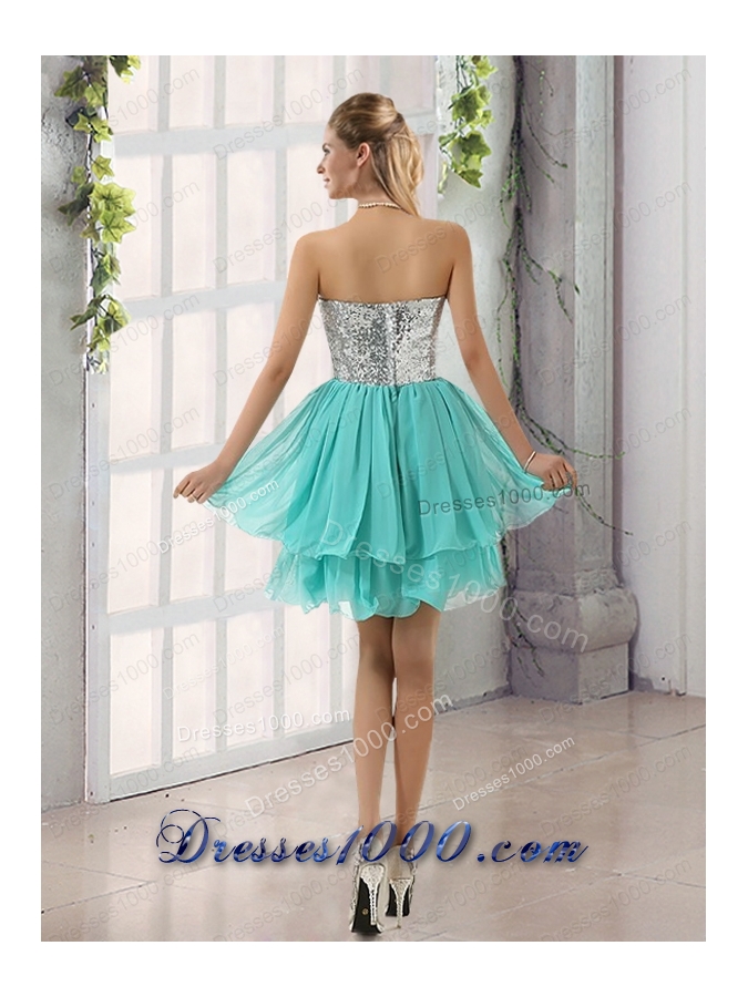Sweetheart A Line Prom Dress with Sequins and Handle Made Flowers
