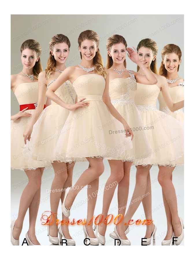 2015 A Line Belt Mini Length Prom Dress with Strapless