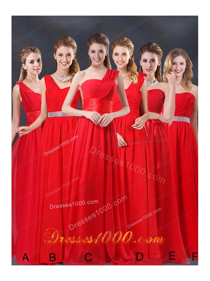 2015 Ruching Empire Prom Dresses with Asymmetrical