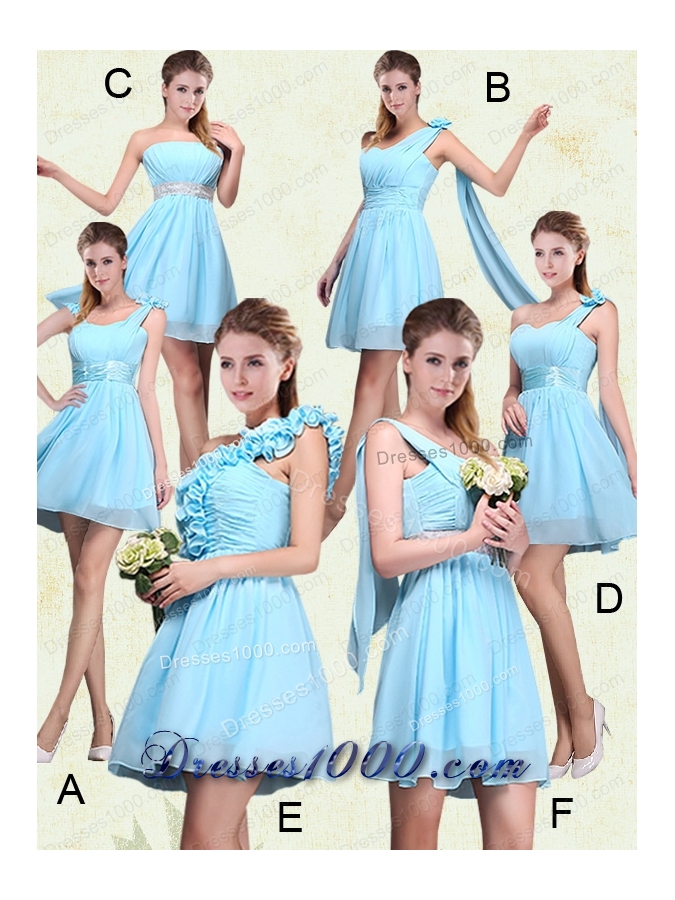 A Line Ruching Chiffon Prom Dresses with One Shoulder