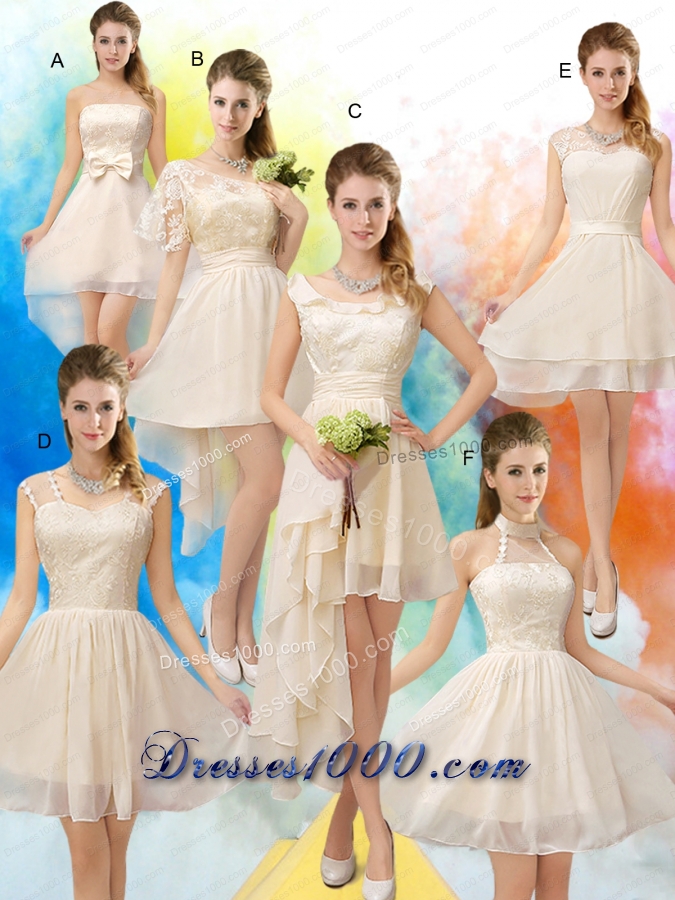 Halter Appliques Lace Up Prom Dress in Champagne