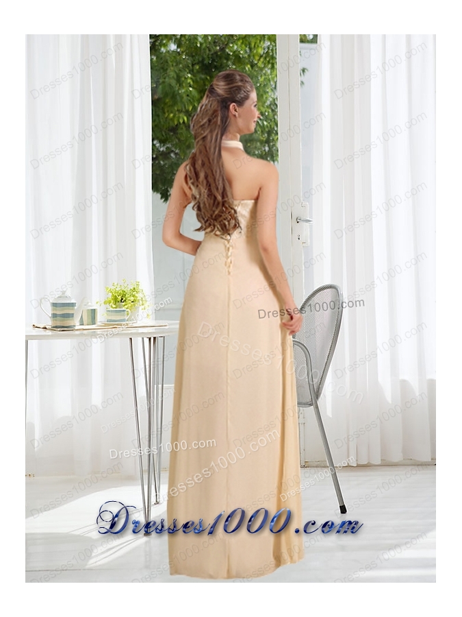 Halter Empire 2015 Classical Prom Dress with Lace